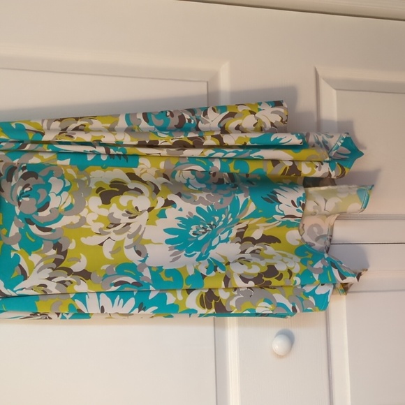 Maggy L v-neck party dress turquoise lime brown & white. perfect for Vegas, baby - Picture 3 of 4